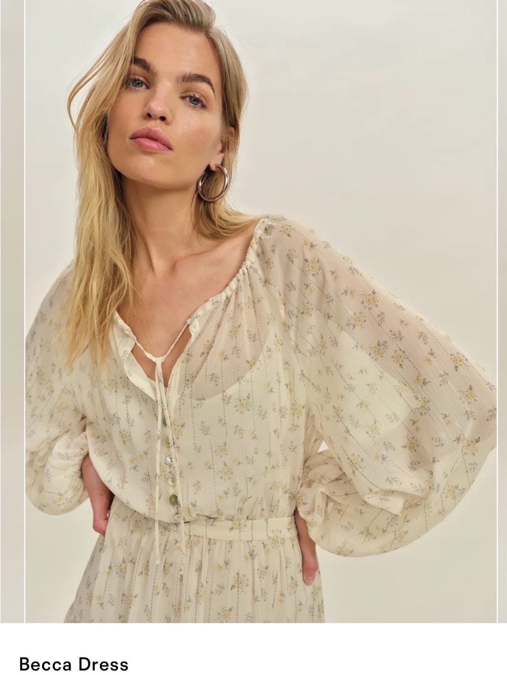 Reformation Cream Floral Maxi Dress - Picture 2 of 8